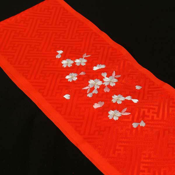 刺繍半衿　こども・お子様用　七五三　赤色（刺繍デザインおまかせ） 子供 753