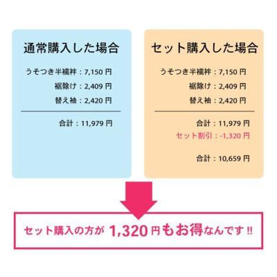 うそつき半襦袢お買い得3点セット【メール便不可】