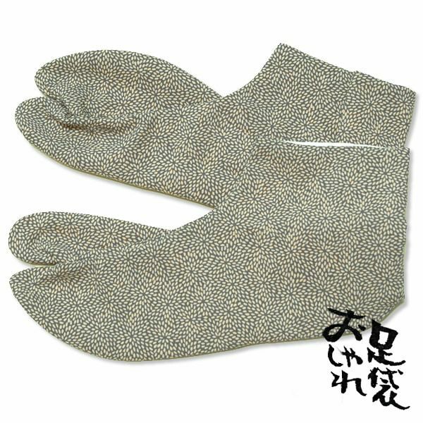 女性用柄足袋 むじな菊 グレイ 21.5cmから24.5cmまで全7サイズ（T3） 婦人用柄足袋 洒落足袋 足元もオシャレに