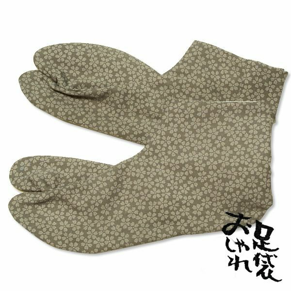 女性用柄足袋 小桜小紋 グレイ 21.5cmから24.5cmまで全7サイズ（A3） 婦人用柄足袋 洒落足袋 足元もオシャレに