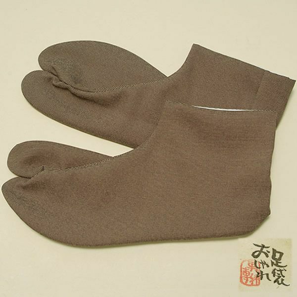 男性用柄足袋 万筋小紋 茶色 24.5cmから28cmまで全8サイズ（N3）