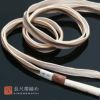 洒落用長尺帯締め オフホワイト×濃鼠 波 日本製長尺帯締め 洒落用帯締め LLサイズ