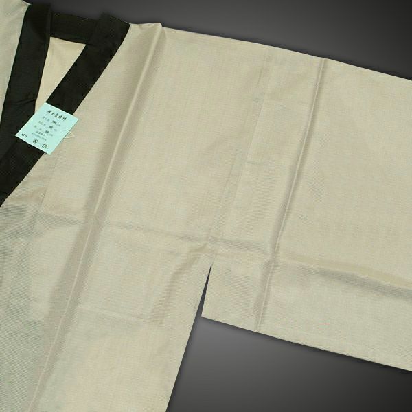 男性用　夏の絽　長襦袢「灰色×黒色掛け衿」洗える長襦袢[ 洗える長襦袢 ] [ 男性用長襦袢 ]