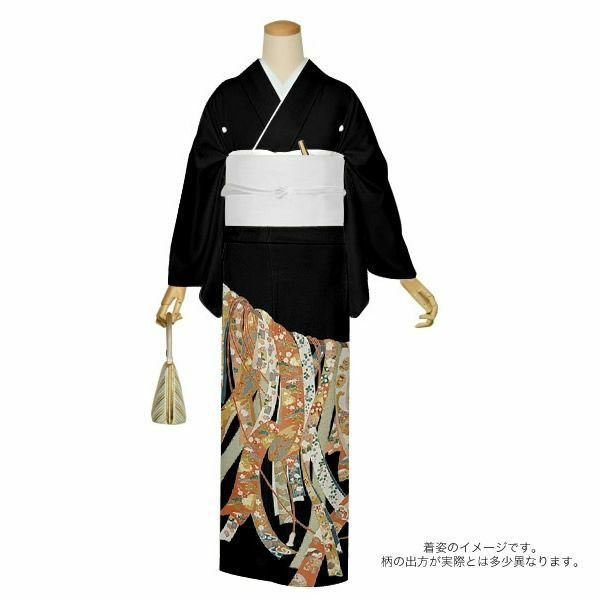 Prices down2】黒留袖 お仕立て上がり 単品 「波に宝船」 紋入れ代込み 