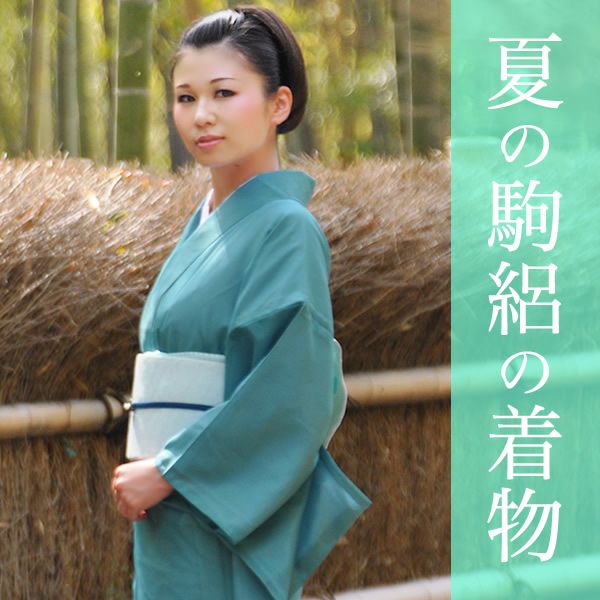 駒絽 お仕立て上がり洗える色無地プレタ着物お仕立て上がり着物 洗える色無地 夏着物  （No.205）