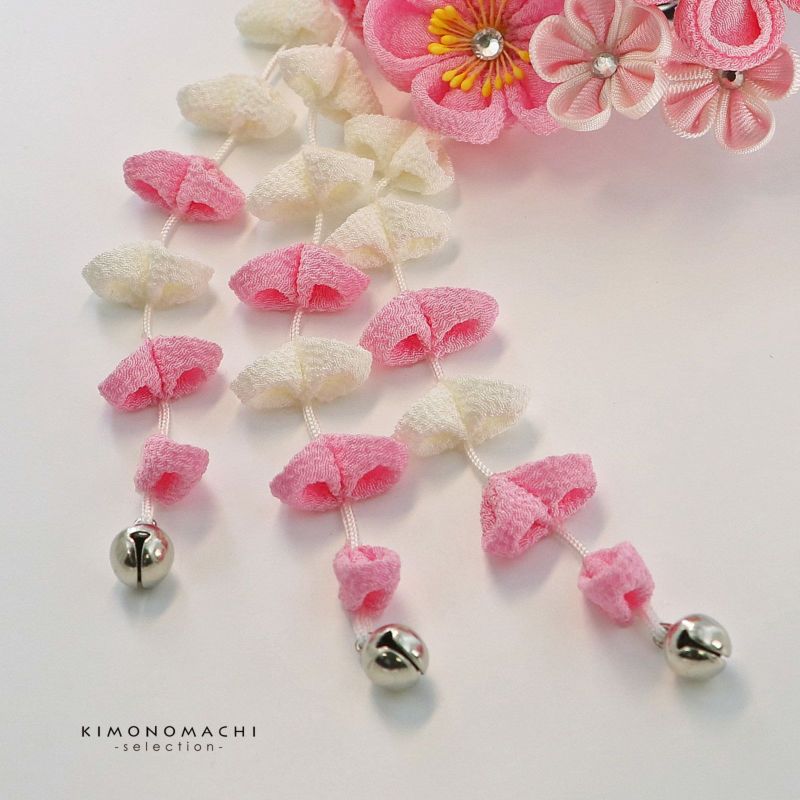 Prices down5】つまみ細工髪飾り 「ピンク色 つまみ細工のお花