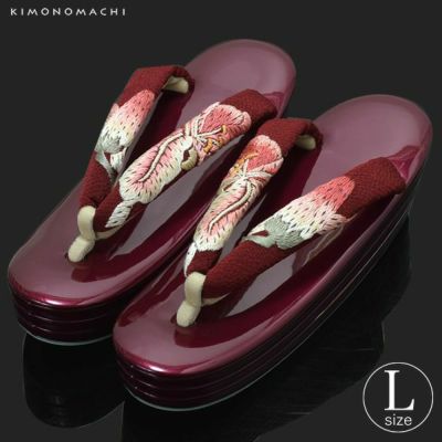 【Prices down3】礼装草履単品「百合のお花刺繍鼻緒×紫色台」礼装 成人式、結婚式の振袖に 女性草履 訪問着 Lサイズ 【メール便不可】ss2503zbg20