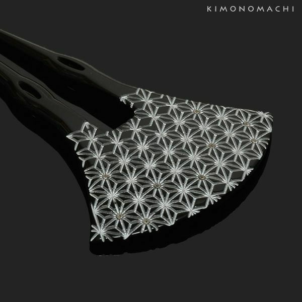 礼装かんざし「黒色 麻の葉」礼装 髪飾り カジュアル  簪 (CM401)