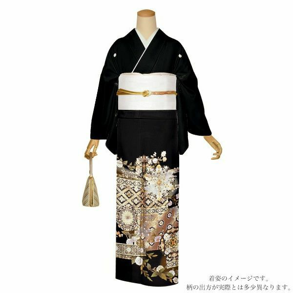 お仕立て上がり黒留袖単品「華文」お仕立て上がり 正絹着物 第一礼装 結婚式 紋入れ代込み