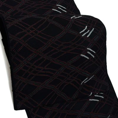 木綿名古屋帯「黒地 スクエア」 木綿帯 八寸名古屋帯 コットン名古屋帯