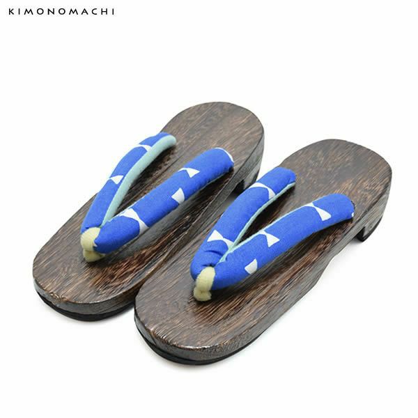 女性下駄単品「青色 リボン」F、LLサイズ 桐下駄   レディース 0