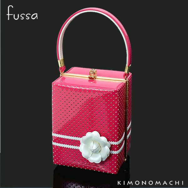 fussaバッグ単品「ピンク レース」カッティング紐花コサージュバッグ フッサ ブランドバッグ 和装バッグ 振袖バッグ