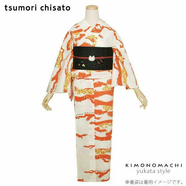女性浴衣「変わり横縞」ツモリチサト お仕立て上がり浴衣 ブランド浴衣 tsumori chisato 注染 5ｔ-15