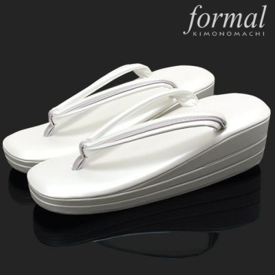 【Prices down】礼装草履「ホワイト」Lサイズ 角判 フリー 三枚芯 R芯 【メール便不可】ss2412wkm20