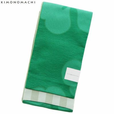 【Prices down】京都きもの町オリジナル 浴衣帯単品「グリーン　カタバミ」小袋帯 細帯 四寸 日本製 ＜17浴衣帯2＞【メール便不可】ss2406ohs25