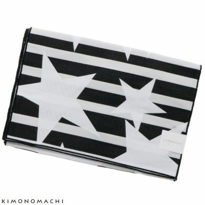 【Prices down】京都きもの町オリジナル 浴衣帯単品「黒色　ストライプスター」兵児帯 ゆかた帯 日本製 へこ帯 ＜17浴衣帯18＞【メール便不可】ss2503ohs50