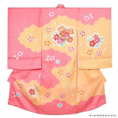 Prices down】女の子のお宮参り着物 祝い着（熨斗目）「薄ピンク色 