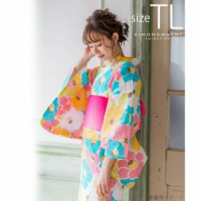 【Prices down】TLサイズ 浴衣単品「パステルカラー　椿」女性浴衣 プレタ浴衣 レディース浴衣 お仕立て上がり浴衣 花火大会、夏デートに 【メール便不可】ss2406ykl10