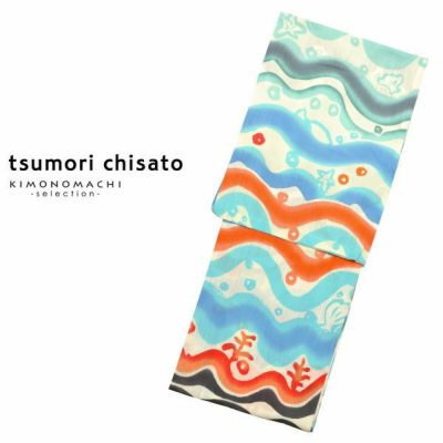 【Prices down】女性女性浴衣単品「生成り　なみ」ツモリチサト お仕立て上がり浴衣 ブランド浴衣 tsumori chisato 注染 【メール便不可】ss2503ykl50