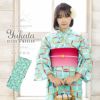 京都きもの町オリジナル浴衣単品「スカイブルー　変わり格子」S、フリー、TL、LL 女性浴衣 花火大会、夏祭り、夏フェスに お仕立て上がり浴衣 浴衣