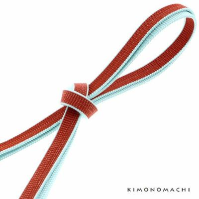 【Prices down】正絹三分紐「三分紐　赤×水色」帯締め 組紐   洒落小物 【メール便対応可】＜H＞ss2406wkm10