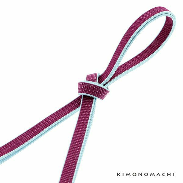 正絹三分紐「紫×水色」帯締め 組紐   洒落小物