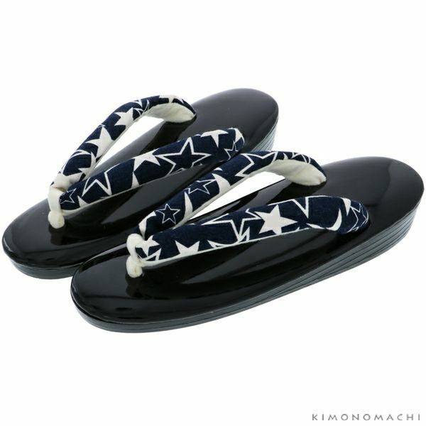 ウレタン草履単品「紺×白　スター」M、L、LLサイズ ウレタン草履 カジュアル草履 女性草履 京都きもの町オリジナル