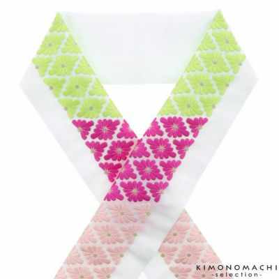 成人式卒業式最大70％1/8迄)【Prices down3】刺繍半衿「紫×青×水色 菊