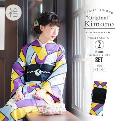 洗えるお着物　✨とにかくキュートでモダン❤️✨大人気袷小紋着尺　ポリエステル　M寸 0682-6-40600-1200_01s.jpg