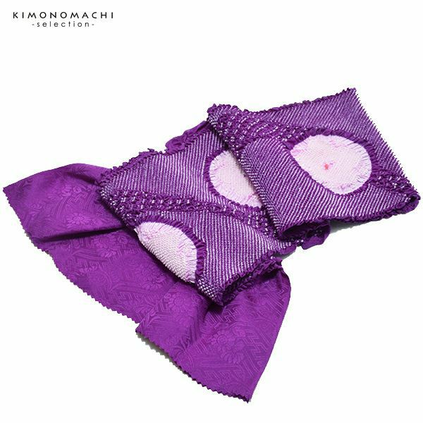 振袖帯揚げ「紫色×淡藤色」総絞り 絞り帯揚げ 成人式、前撮り、結婚式の振袖に  正絹帯揚げ
