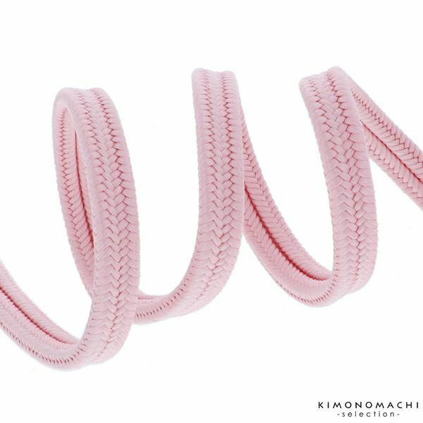 正絹帯締め「ピンク」日本製 和装小物   カジュアル帯締め