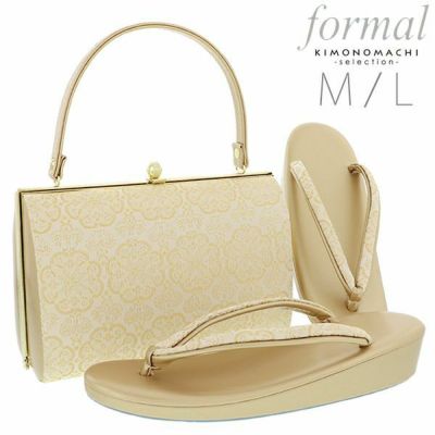 【Prices down】礼装草履バッグセット「ゴールド　華文」M、L 礼装草履バッグ 取り寄せ品  フォーマル 【メール便不可】＜T＞ss2503zbg10