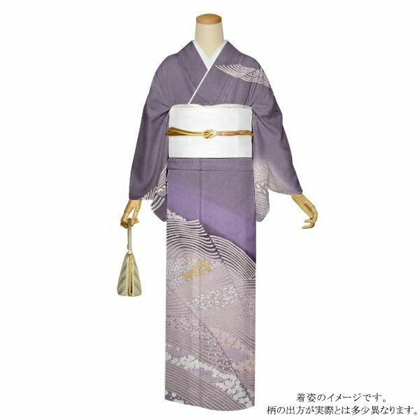 お仕立て上がり訪問着単品「薄紫色　花吹雪」正絹着物 フォーマル 結婚式 パーティー 正絹訪問着