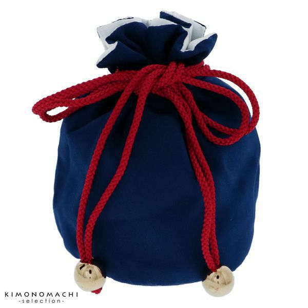 七五三巾着単品「紺色　無地」桃の節句、ひな祭り 巾着   巾着バッグ
