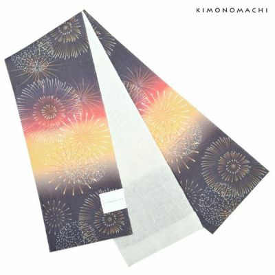 【Prices down】麻半幅帯「花火」浴衣帯 半巾帯 夏着物、浴衣に  夏帯 【メール便不可】ss2406ohs15