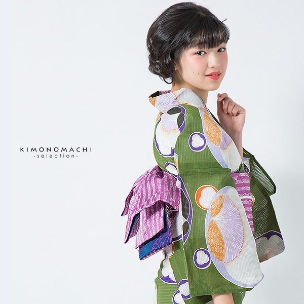 Prices down2】芸艸堂浴衣セット「松葉色 梅」桂友同机会 綿浴衣 日本