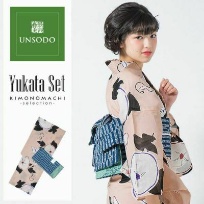 【Prices down】芸艸堂浴衣セット「ピンク　朝顔」山本雪桂 綿浴衣 日本製 UNSODO 綿紅梅 【メール便不可】m1906ykl20ss2503ykl10