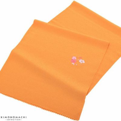 【Prices down3】七五三帯揚げ「オレンジ色　花の丸」七歳、五歳、三歳 四つ身 おびあげ 七五三小物 ポリエステル帯揚げ 【メール便不可】ss2503kkd20