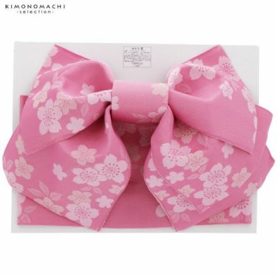 【Prices down】大人用結び帯単品「ピンク　桜」作り帯 浴衣帯 夏祭り、盆踊りに  付け帯 【メール便不可】ss2506ohs10