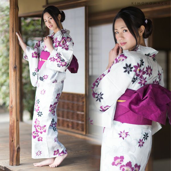 PATTi PATTi浴衣セット「白色 蔦と花」ブランド浴衣セット 女性