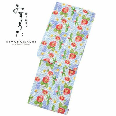 【Prices down】みすゞうた浴衣単品「赤色　椿と鈴」ブランド浴衣単品 女性浴衣単品 金子みすゞ 大人浴衣単品 浴衣単品 M1801【メール便不可】ss2503ykl30