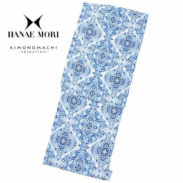 HANAE MORI浴衣単品「白色　更紗」ブランド浴衣単品 女性浴衣単品 ハナエモリ 大人浴衣単品 浴衣単品 H1802
