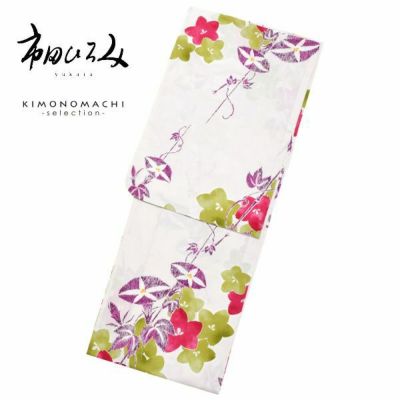 【Prices down】市田ひろみ浴衣単品「緑、赤紫の桔梗、紫の朝顔」ブランド浴衣単品 女性浴衣単品 大人ブランド 大人浴衣単品 浴衣単品 I1802【メール便不可】ss2503ykl30