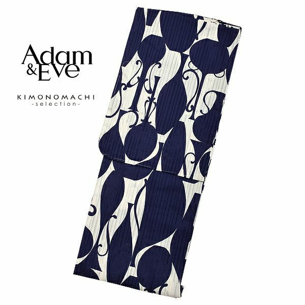 Adam＆Eve浴衣単品「濃紺色　瓶」ブランド浴衣単品 女性浴衣単品 アダムアンドイヴ 大人浴衣単品 浴衣単品 E1801