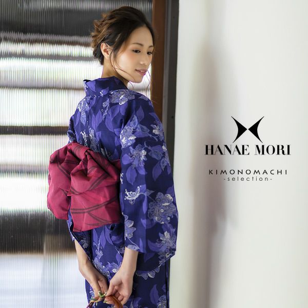 hanae mori ゆかたセット HANAE MORI 浴衣 レディース セット 「白色 更紗」30代 40代 50