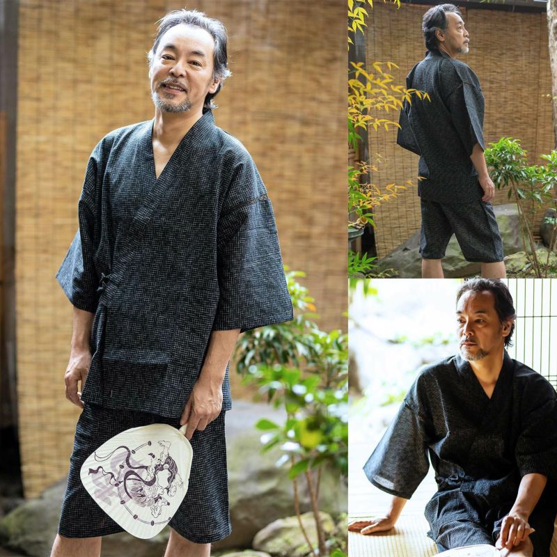 甚平 メンズ 【甚平＋雪駄セット】 父の日 ギフト 涼やかな楊柳生地の甚平 メンズ 花火大会・夏祭りに 男性用じんべい サイズ：S M L LL  甚平 上下セット 敬老の日ギフトにも 000000017637-03-l.jpg?t=