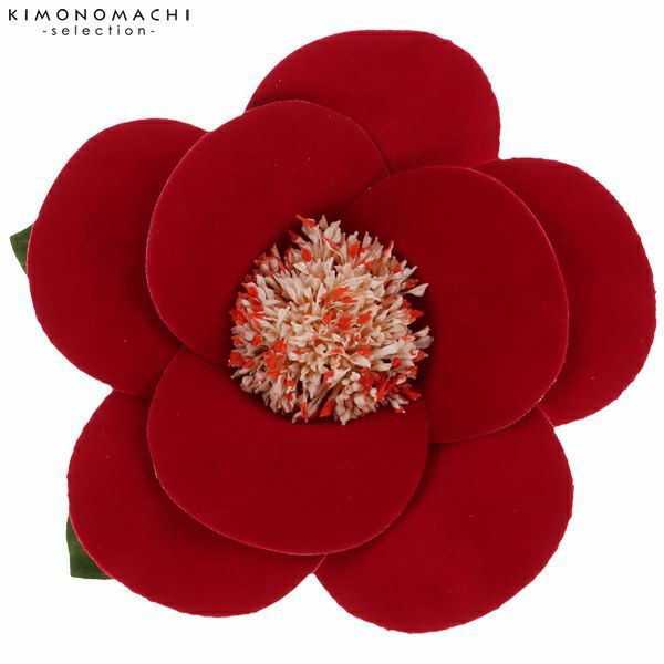 振袖、袴髪飾り「赤色　花」お花髪飾り ベロア 振袖髪飾り 成人式、結婚式 ベルベット （1419）