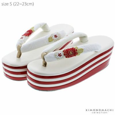 振袖 草履 成人式 レディース 振袖用草履 「百華レース刺繍 白」 F