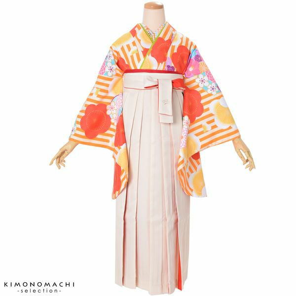 二色袴単品「白×赤」SS、S、M、L、2L 卒業式、修了式に はいからさんスタイル 先生袴 ジュニア袴 無地袴 レディース