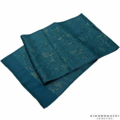 Prices down2】西陣織袋帯「輪奈織 鶯色×ゴールド 辻が花風花、藤模様